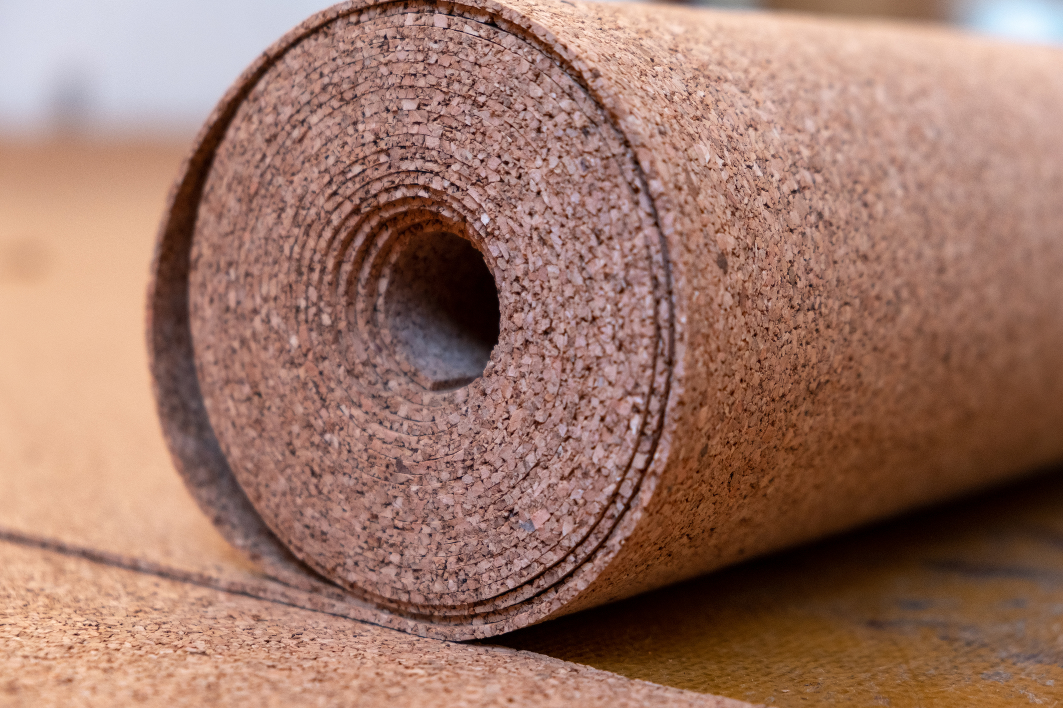 roll of wood cork